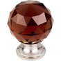 Top Knobs - Wine Crystal Knob 1 3/8 Inch Brushed Satin Nickel Base - Brushed Satin Nickel