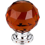 Top Knobs - Wine Crystal Knob 1 3/8 Inch Polished Chrome Base - Polished Chrome