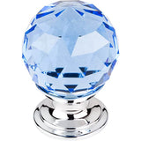 Top Knobs - Blue Crystal Knob 1 1/8 Inch Polished Chrome Base - Polished Chrome