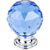 Top Knobs - Blue Crystal Knob 1 3/8 Inch Polished Chrome Base - Polished Chrome
