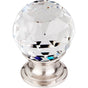 Top Knobs - Clear Crystal Knob 1 1/8 Inch Brushed Satin Nickel Base - Brushed Satin Nickel
