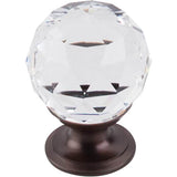Top Knobs - Clear Crystal Knob 1 1/8 Inch Oil Rubbed Bronze Base - Oil Rubbed Bronze