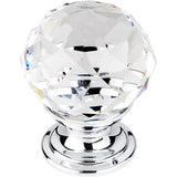 Top Knobs - Clear Crystal Knob 1 1/8 Inch Polished Chrome Base - Polished Chrome