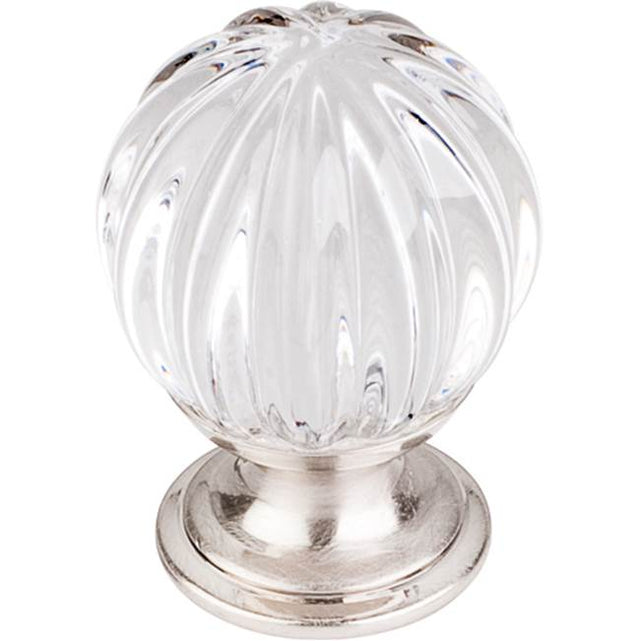 Top Knobs - Clear Melon Crystal Knob 1 1/8 Inch Brushed Satin Nickel Base - Brushed Satin Nickel