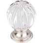 Top Knobs - Clear Melon Crystal Knob 1 1/8 Inch Brushed Satin Nickel Base - Brushed Satin Nickel