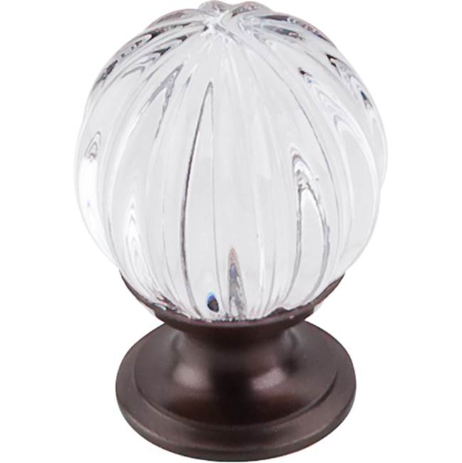 Top Knobs - Clear Melon Crystal Knob 1 1/8 Inch Oil Rubbed Bronze Base - Oil Rubbed Bronze