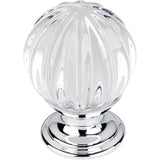 Top Knobs - Clear Melon Crystal Knob 1 1/8 Inch Polished Chrome Base - Polished Chrome