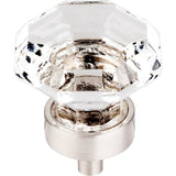 Top Knobs - Clear Octagon Crystal Knob 1 3/8 Inch Brushed Satin Nickel Base - Brushed Satin Nickel