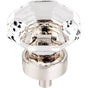 Top Knobs - Clear Octagon Crystal Knob 1 3/8 Inch Brushed Satin Nickel Base - Brushed Satin Nickel