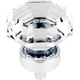 Top Knobs - Clear Octagon Crystal Knob 1 3/8 Inch Polished Chrome Base - Polished Chrome