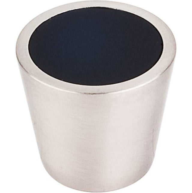 Top Knobs - Black Crystal Center Knob 13/16 Inch Brushed Satin Nickel Shell - Brushed Satin Nickel