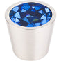 Top Knobs - Blue Crystal Center Knob 13/16 Inch Brushed Satin Nickel Shell - Brushed Satin Nickel