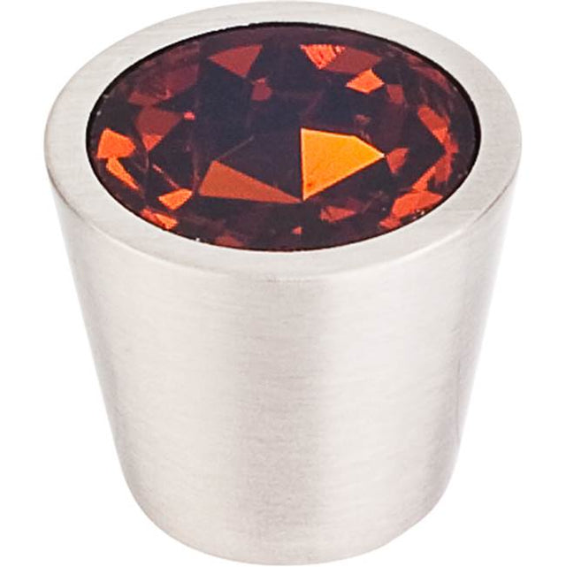 Top Knobs - Wine Crystal Center Knob 13/16 Inch Brushed Satin Nickel Shell - Brushed Satin Nickel