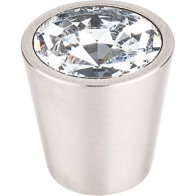 Top Knobs - Clear Crystal Center Knob 1 1/16 Inch Brushed Satin Nickel Shell - Brushed Satin Nickel