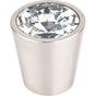 Top Knobs - Clear Crystal Center Knob 1 1/16 Inch Brushed Satin Nickel Shell - Brushed Satin Nickel