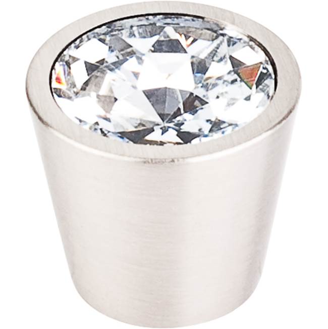 Top Knobs - Clear Crystal Center Knob 13/16 Inch Brushed Satin Nickel Shell - Brushed Satin Nickel