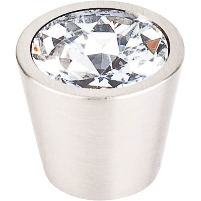 Top Knobs - Clear Crystal Center Knob 13/16 Inch Brushed Satin Nickel Shell - Brushed Satin Nickel