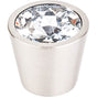 Top Knobs - Clear Crystal Center Knob 13/16 Inch Brushed Satin Nickel Shell - Brushed Satin Nickel