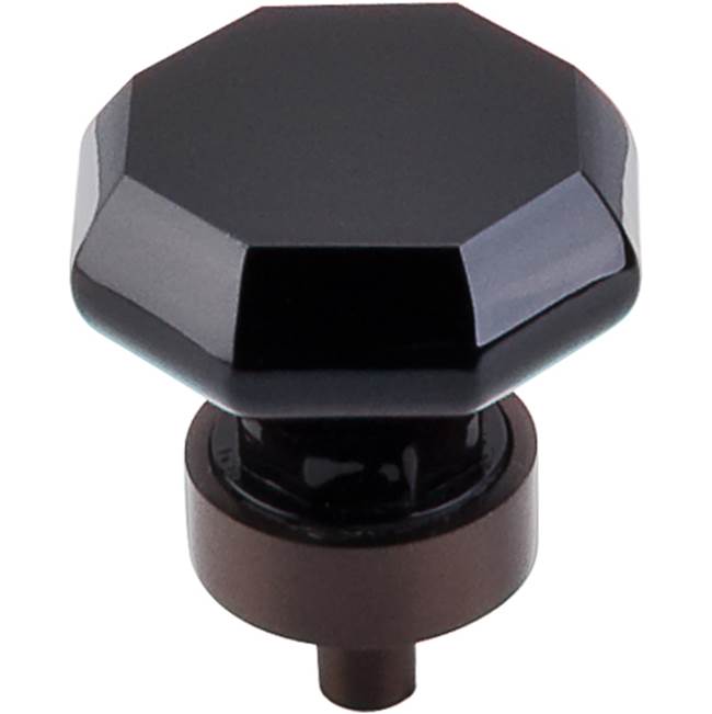 Top Knobs - Black Octagon Crystal Knob 1 3/8 Inch Oil Rubbed Bronze Base - Oil Rubbed Bronze