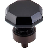 Top Knobs - Black Octagon Crystal Knob 1 3/8 Inch Oil Rubbed Bronze Base - Oil Rubbed Bronze
