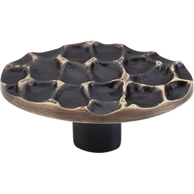 Top Knobs - Cobblestone Oval Knob 2 5/8 Inch Brass Antique - Brass Antique