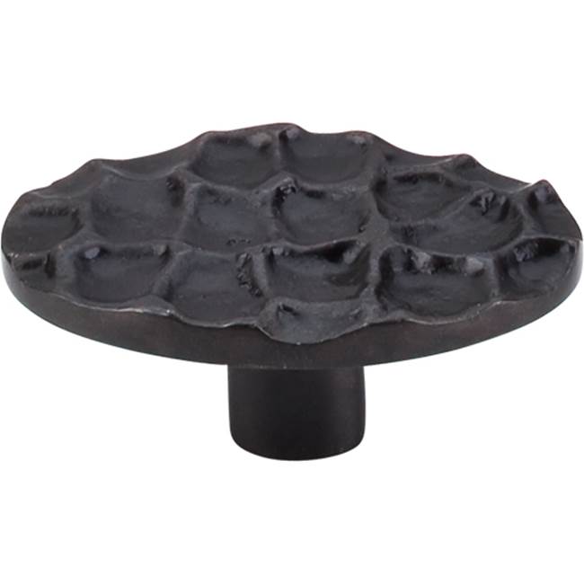 Top Knobs - Cobblestone Oval Knob 2 5/8 Inch Coal Black - Coal Black