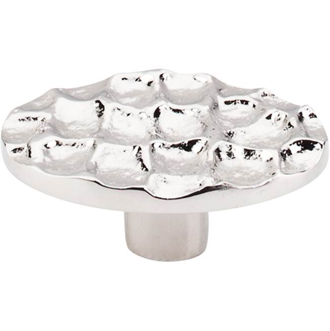 Top Knobs - Cobblestone Oval Knob 2 5/8 Inch Polished Nickel - Polished Nickel