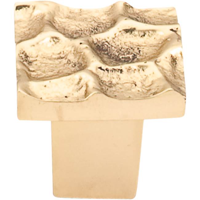 Top Knobs - Cobblestone Square Knob 1 1/8 Inch Brass - Polished Brass