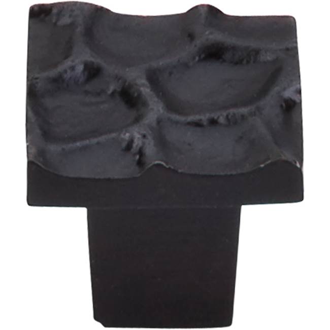 Top Knobs - Cobblestone Square Knob 1 1/8 Inch Coal Black - Coal Black
