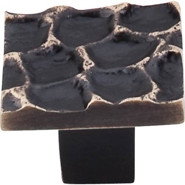 Top Knobs - Cobblestone Square Knob 1 3/8 Inch Brass Antique - Brass Antique