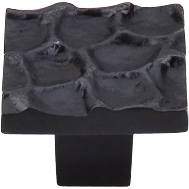 Top Knobs - Cobblestone Square Knob 1 3/8 Inch Coal Black - Coal Black
