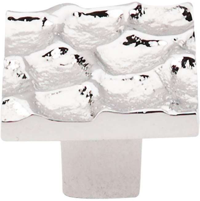 Top Knobs - Cobblestone Square Knob 1 3/8 Inch Polished Nickel - Polished Nickel