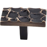 Top Knobs - Cobblestone Rectangle Knob 1 7/8 Inch Brass Antique - Brass Antique