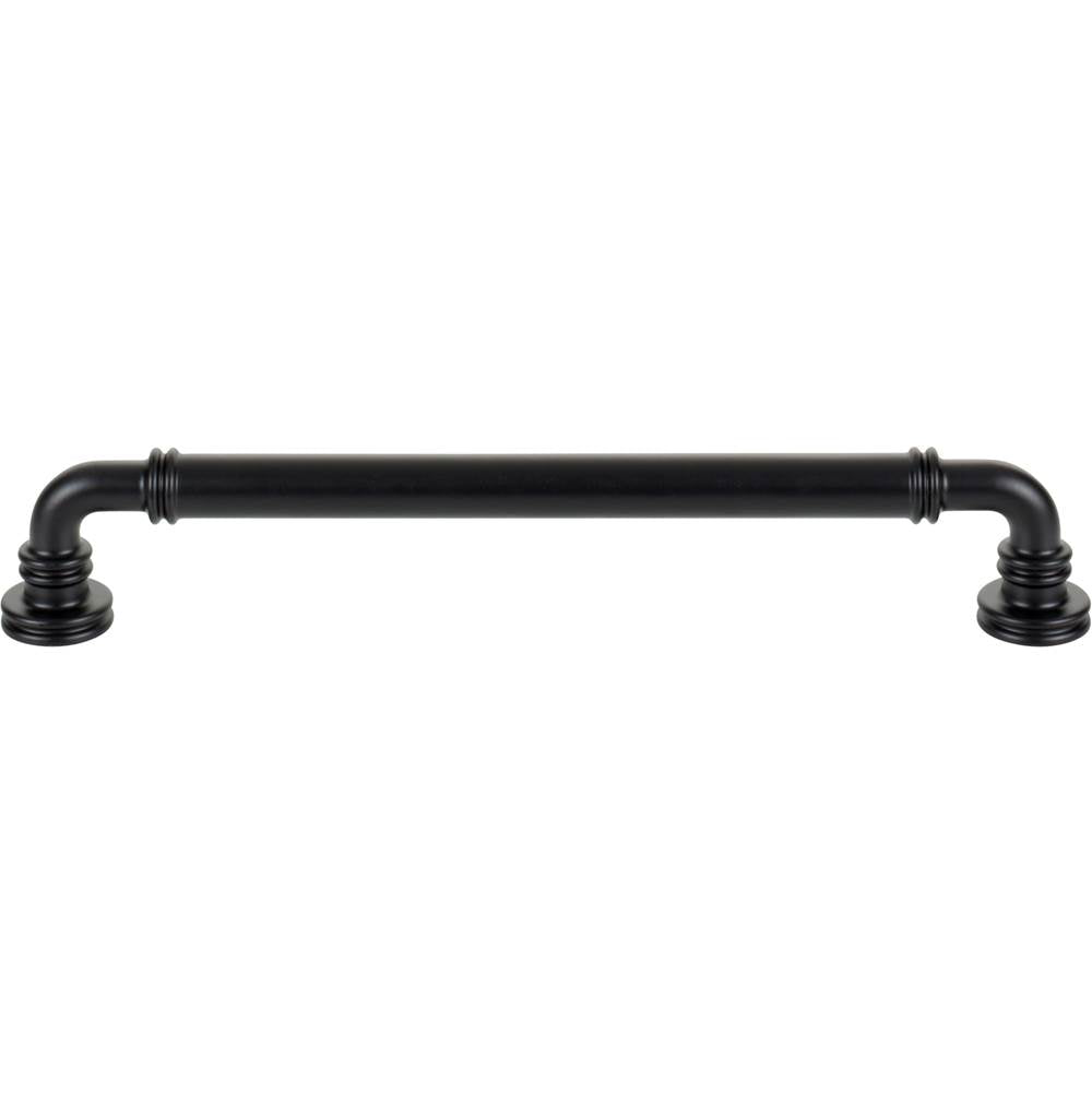 Top Knobs - Cranford Pull 7 9/16 Inch (c-c) Flat Black - Flat Black