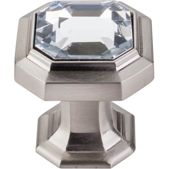 Top Knobs - Crystal Emerald Knob 1 1/8 Inch Brushed Satin Nickel - Brushed Satin Nickel