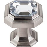 Top Knobs - Crystal Emerald Knob 1 1/8 Inch Brushed Satin Nickel - Brushed Satin Nickel