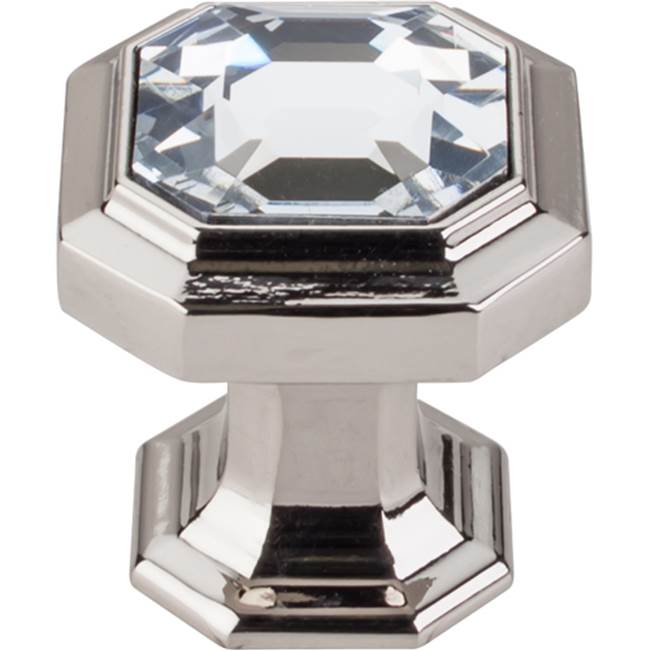 Top Knobs - Crystal Emerald Knob 1 1/8 Inch Polished Nickel - Polished Nickel