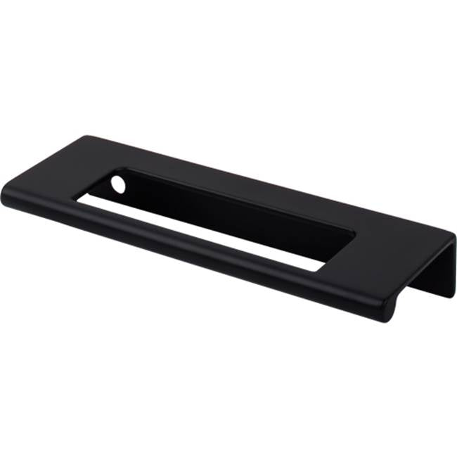 Top Knobs - Europa Cut Out Tab Pull 3 3/4 Inch (c-c) Flat Black - Flat Black