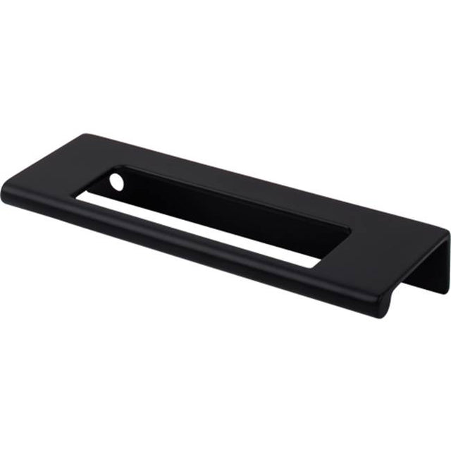 Top Knobs - Europa Cut Out Tab Pull 3 3/4 Inch (c-c) Flat Black - Flat Black
