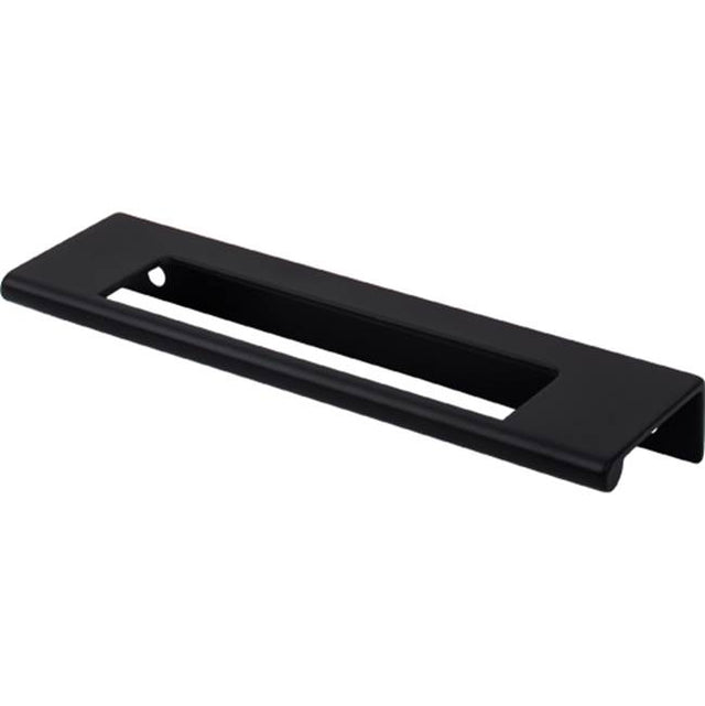Top Knobs - Europa Cut Out Tab Pull 5 Inch (c-c) Flat Black - Flat Black
