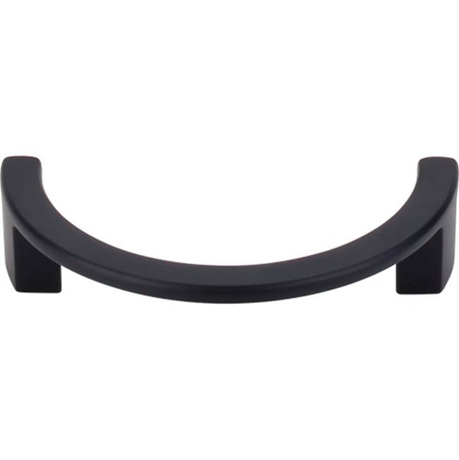 Top Knobs - Half Circle Open Pull 3 1/2 Inch (c-c) Flat Black - Flat Black