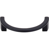 Top Knobs - Half Circle Open Pull 3 1/2 Inch (c-c) Flat Black - Flat Black