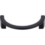 Top Knobs - Half Circle Open Pull 3 1/2 Inch (c-c) Flat Black - Flat Black