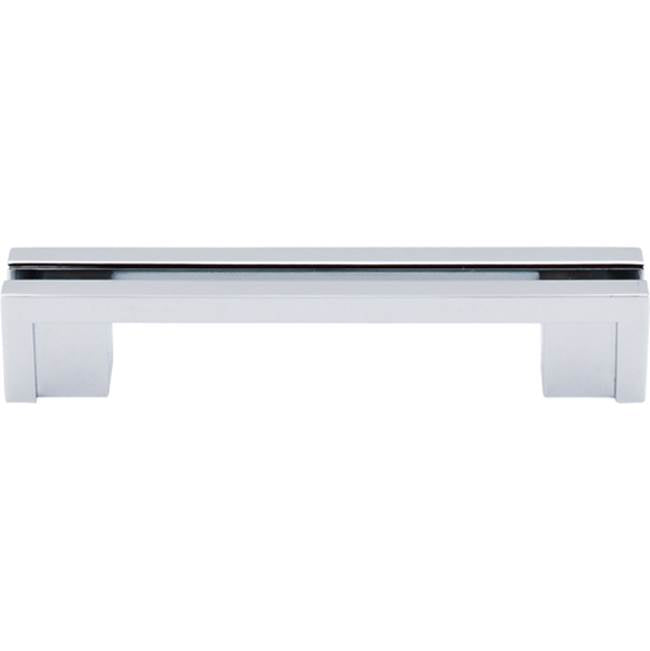 Top Knobs - Flat Rail Pull 3 1/2 Inch (c-c) Polished Chrome - Polished Chrome