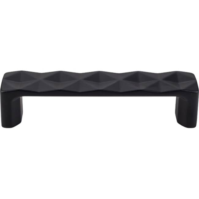 Top Knobs - Quilted Pull 3 3/4 Inch (c-c) Flat Black - Flat Black