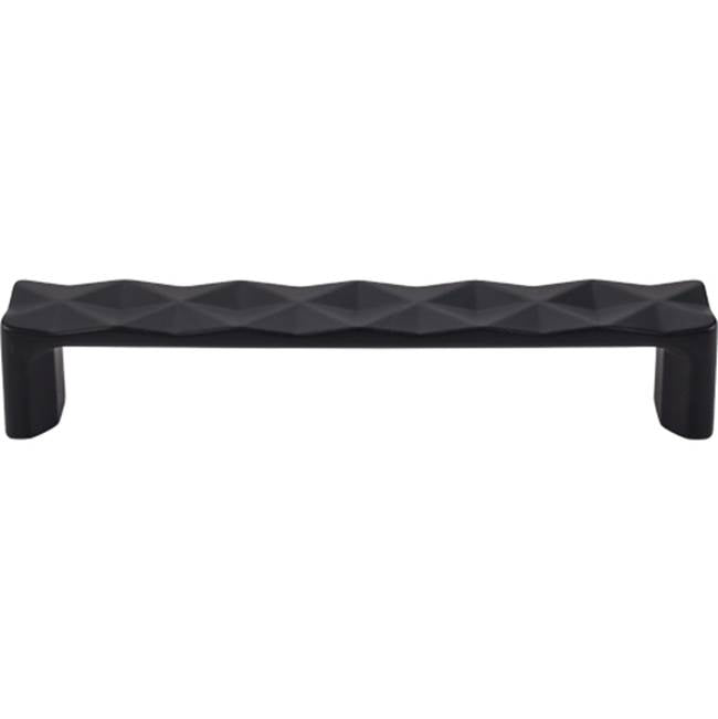 Top Knobs - Quilted Pull 5 1/16 Inch (c-c) Flat Black - Flat Black