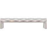 Top Knobs - Quilted Pull 5 1/16 Inch (c-c) Brushed Satin Nickel - Brushed Satin Nickel