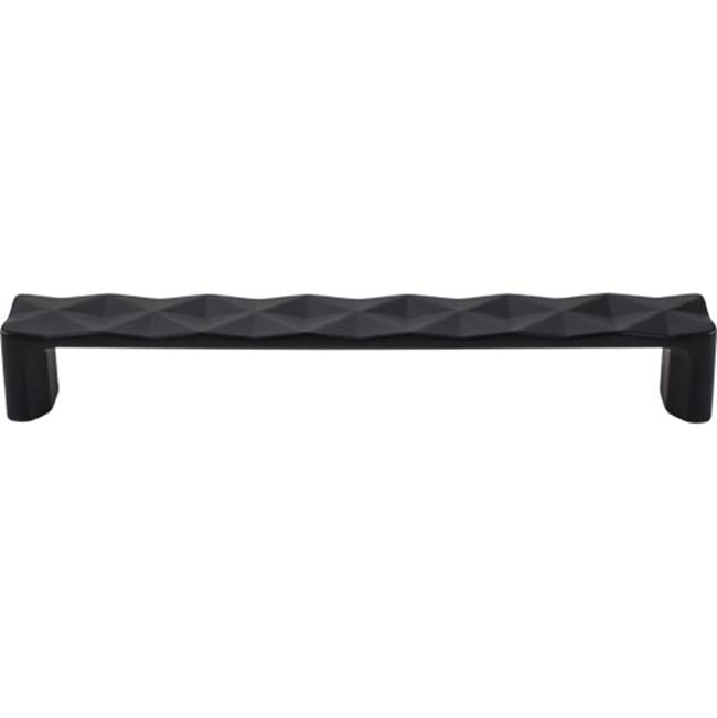 Top Knobs - Quilted Pull 6 5/16 Inch (c-c) Flat Black - Flat Black