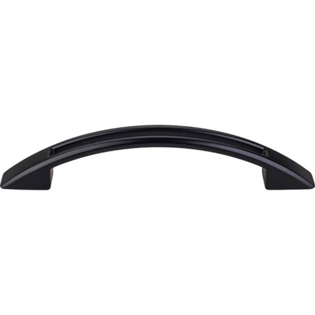 Top Knobs - Tango Cut Out Pull 3 3/4 Inch (c-c) Flat Black - Flat Black