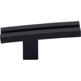 Top Knobs - Inset Rail Knob 2 5/8 Inch Flat Black - Flat Black